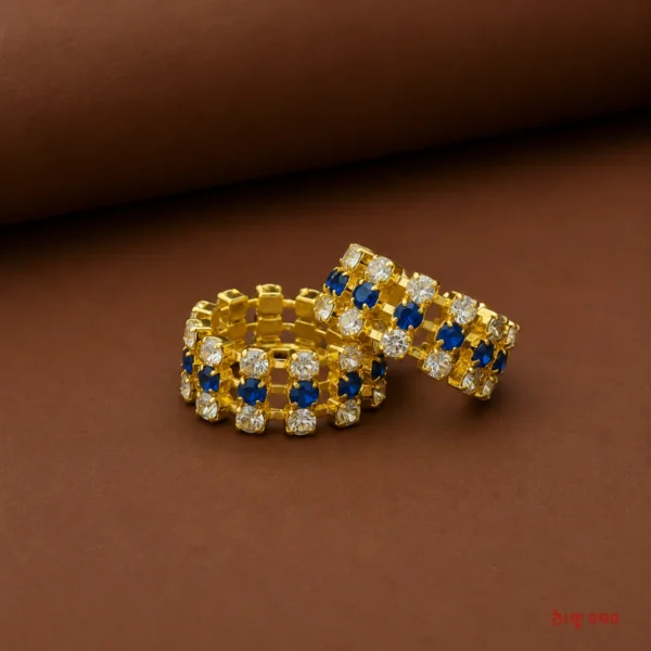 Ruby & Blue Stone Work Bracelet (2 Pairs)