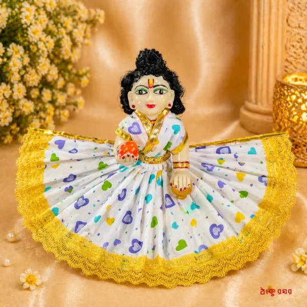 Laddu Gopal Pure Cotton Ghagra - Size 6