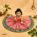 Elegant Laddu Gopal dress in polyester with decorative lace – Size 6