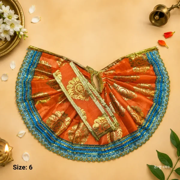 Elegant Laddu Gopal dress in polyester with decorative lace – Size 6