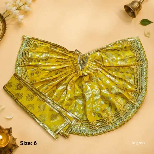 Elegant Laddu Gopal dress in polyester with decorative lace – Size 6