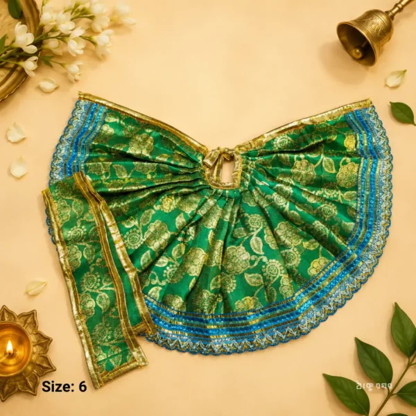 Elegant Laddu Gopal dress in polyester with decorative lace – Size 6