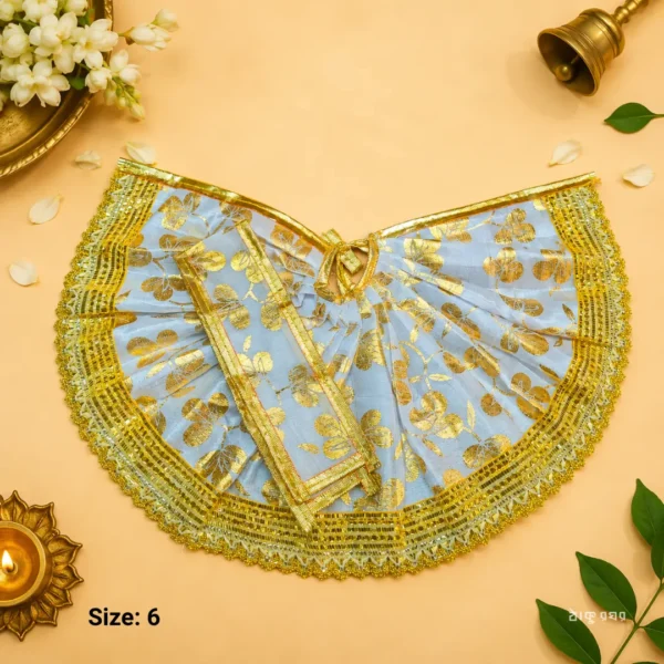 Elegant Laddu Gopal dress in polyester with decorative lace – Size 6