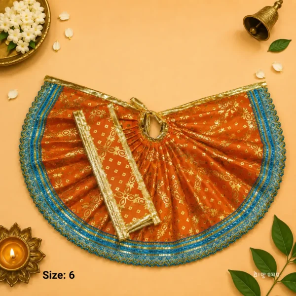 Elegant Laddu Gopal dress in polyester with decorative lace – Size 6