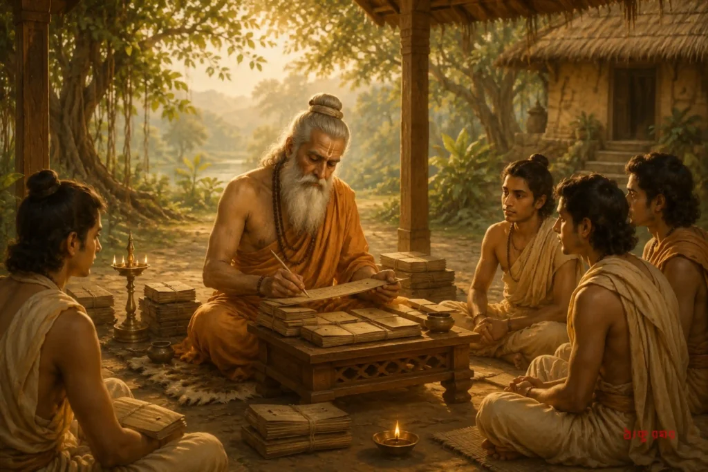 Maharishi Ved Vyasa teaching and preserving sacred knowledge