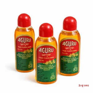 Aguru oil bottle on a clean, solid white background for e-commerce.