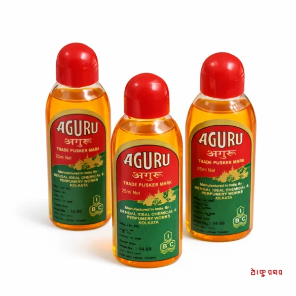 Aguru oil bottle on a clean, solid white background for e-commerce.